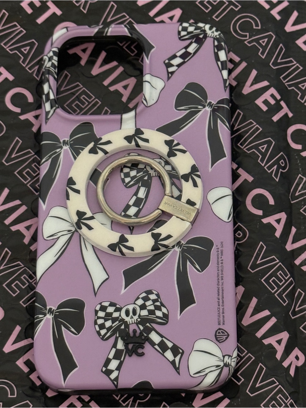 Velvet Caviar iPhone 15 Pro Max Case - Beetlejuice Bows with Magsafe Grip